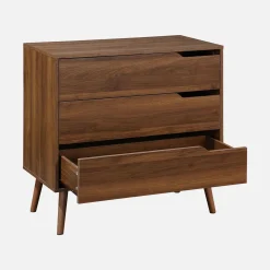 Cassettiera effetto legno di noce, 3 cassetti
