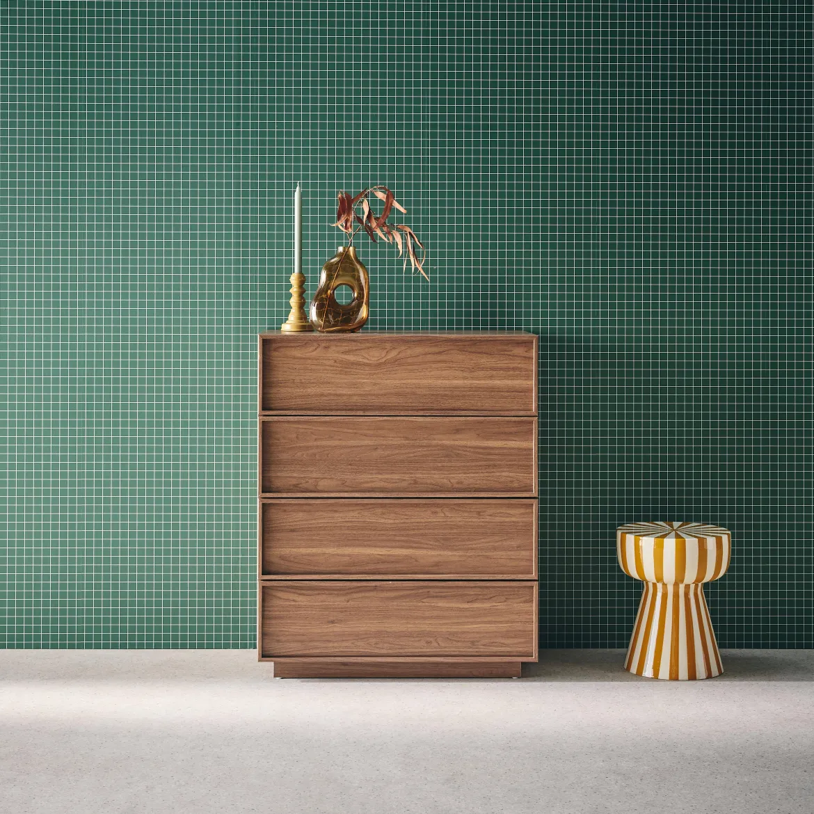 Cassettiera effetto legno 4 cassetti