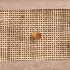 Cassettiera effetto legno e canna 3 cassetti