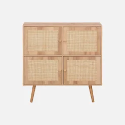 Cassettiera per bambini a 4 ante effetto legno