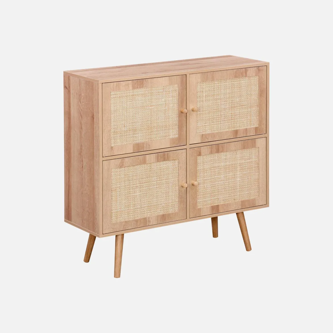 Cassettiera per bambini a 4 ante effetto legno