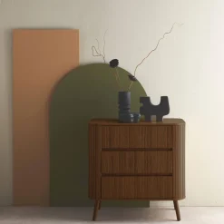 Cassettiera decorata con righe 3 cassetti