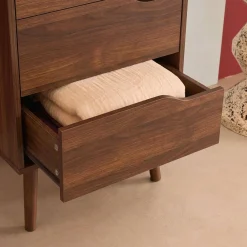 Cassettiera decorata in legno con 4 cassetti