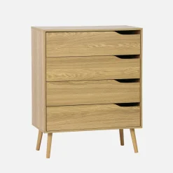 Cassettiera effetto legno, 4 cassetti