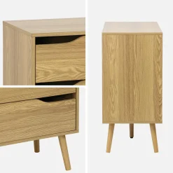 Cassettiera effetto legno, 6 cassetti
