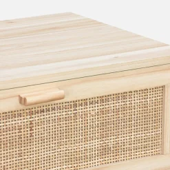 Cassettone con effetto canna e legno a 6 cassetti