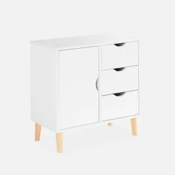 Cassettone per bambini, 1 anta e 3 cassetti