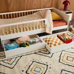 Cassettone letto per bambini Roya in legno di pino, set da 2