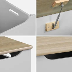 Cassettone per giochi effetto legno bianco