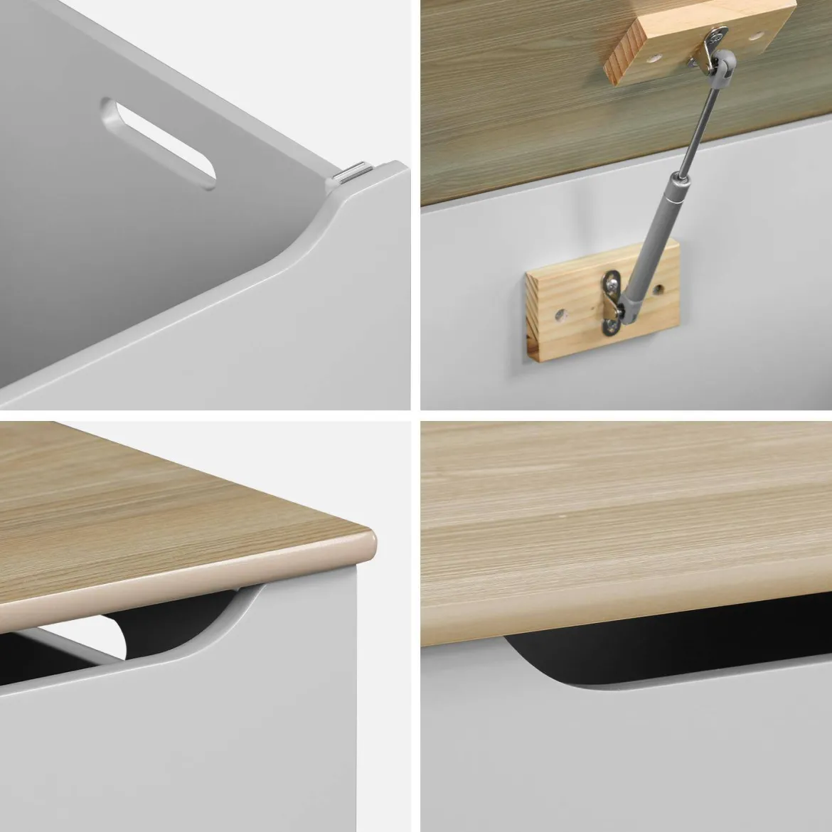 Cassettone per giochi effetto legno bianco