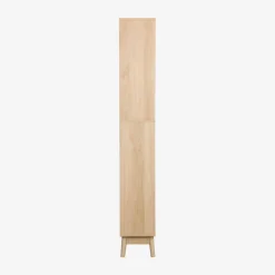 Colonna di stoccaggio decorativa in legno con 3 ripiani e 2 cassetti