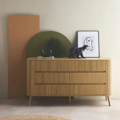 Comò decorazione striato 6 cassetti