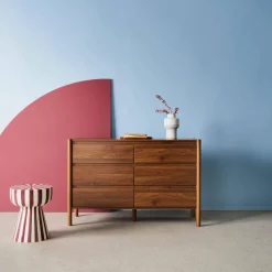 Comò decorazione legno 6 cassetti