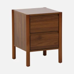 Comodino decorazione legno 2 cassetti