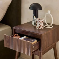 Comodino decorazione legno 1 cassetto