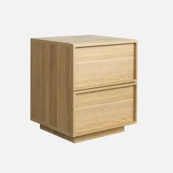 Comodino effetto legno 2 cassetti