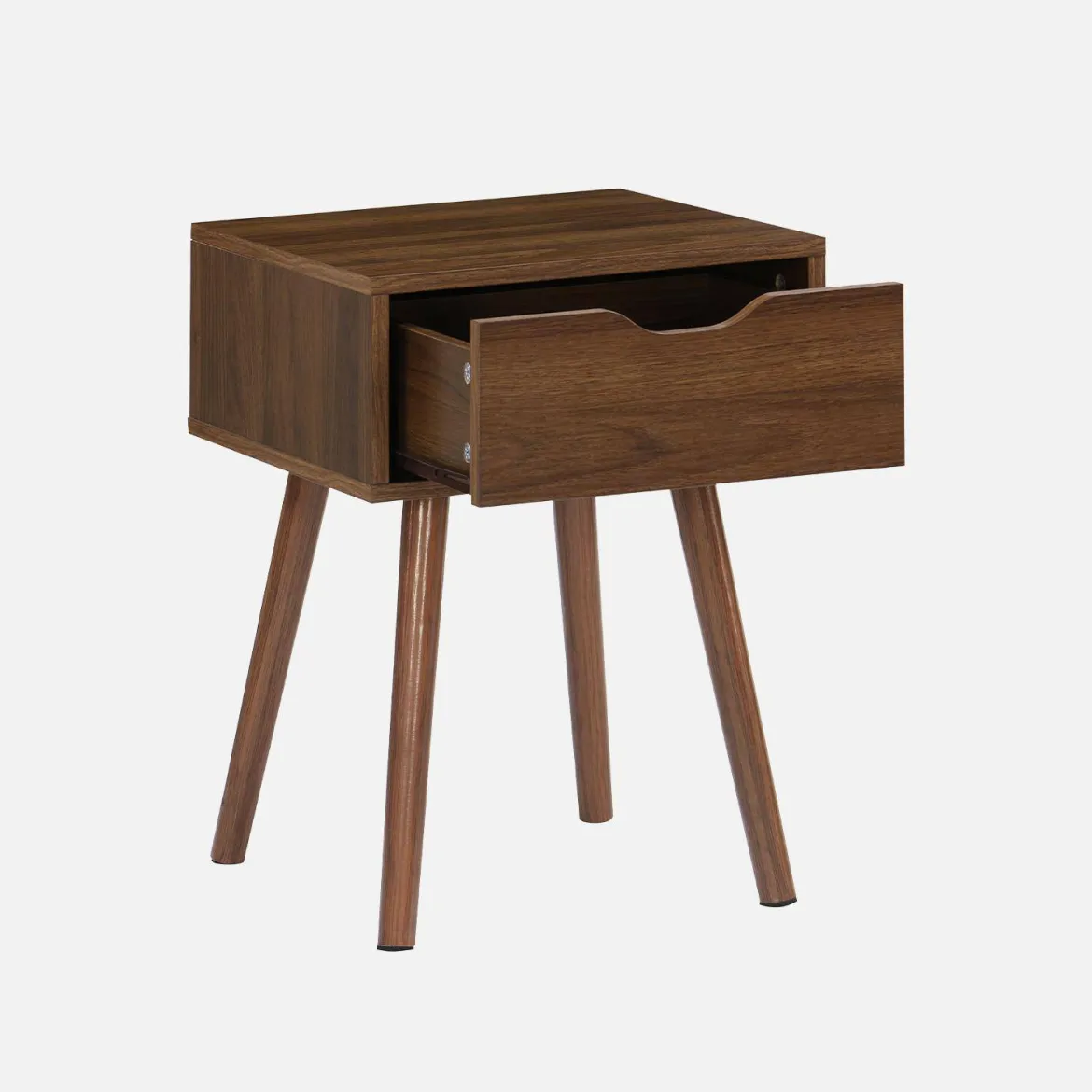 Comodino effetto legno 1 cassetto marrone