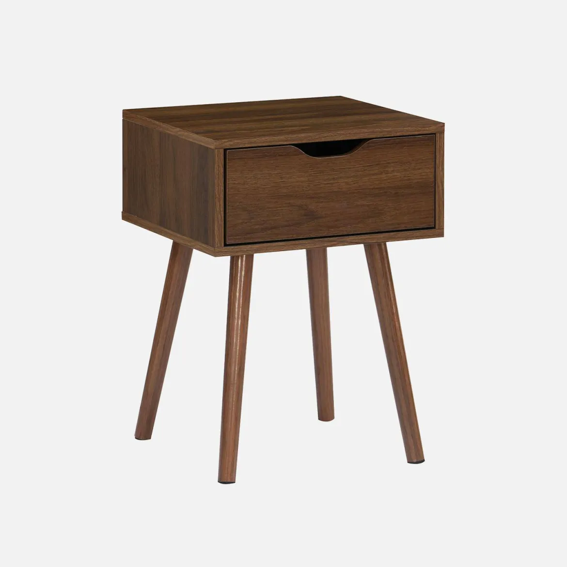 Comodino effetto legno 1 cassetto marrone