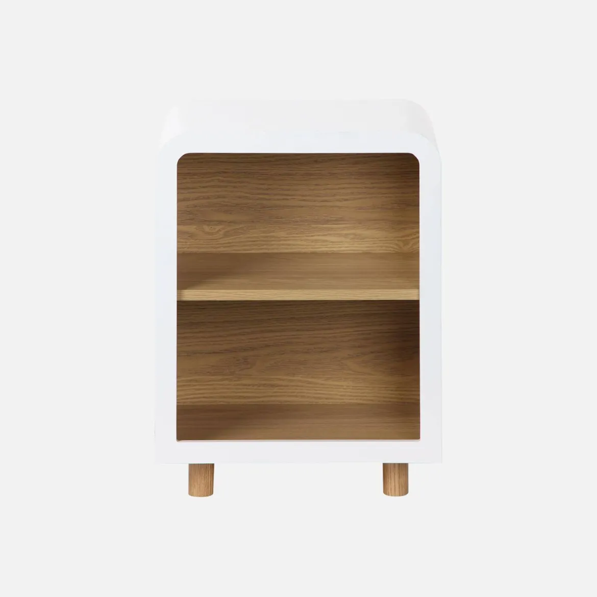 Comodino effetto legno, 2 nicchie