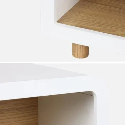 Comodino effetto legno, 2 nicchie