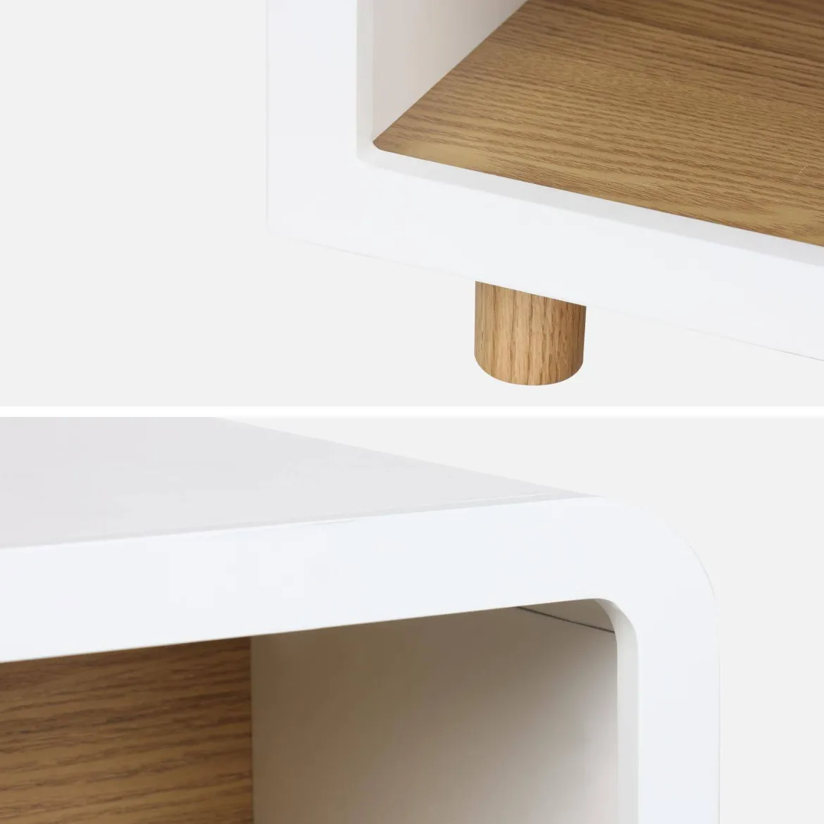 Comodino effetto legno, 2 nicchie