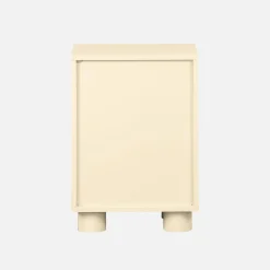 Comodino effetto legno di mango con 1 anta reversibile