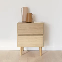 Comodino effetto legno naturale