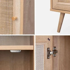 Comodino scandinavo in vimini