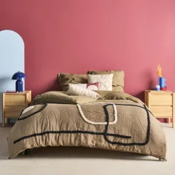 Comodino decorazione legno 2 cassetti