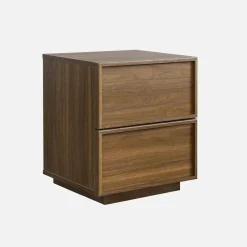 Comodino effetto legno 2 cassetti