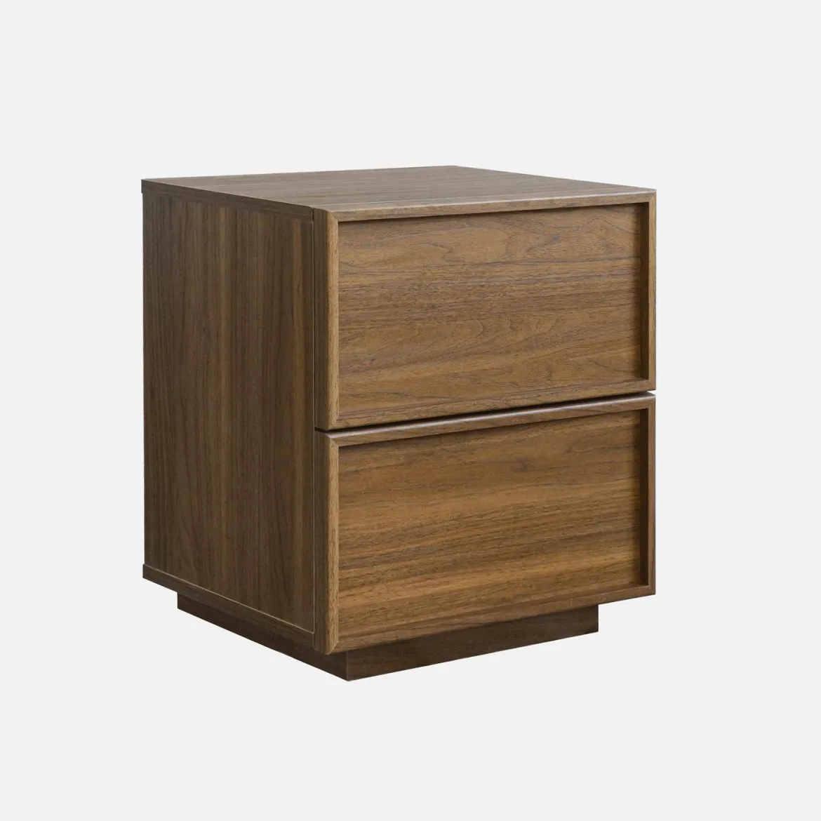 Comodino effetto legno 2 cassetti