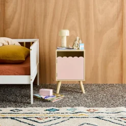 Comodino per bambini decorazione legno 1 anta