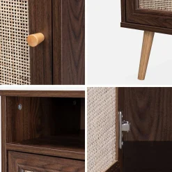 Comodino scandinavo in vimini