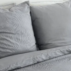Completo letto in poliestere reversibile stampato zebrato 2 posti grigio