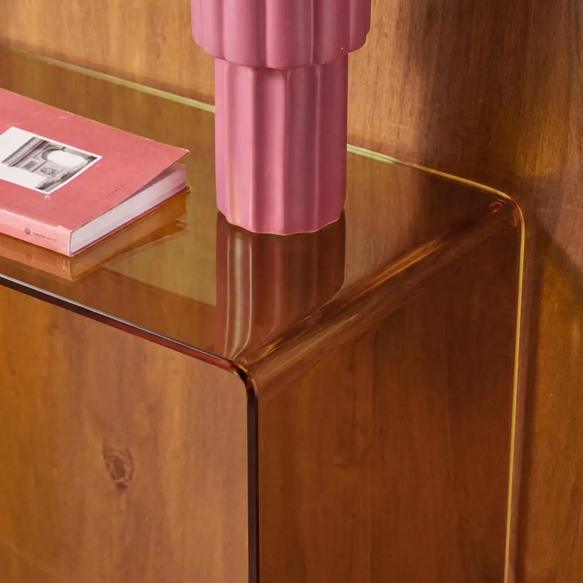 Console rettangolare in cristallo temperato, 110cm