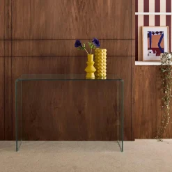 Console rettangolare in cristallo temperato, 110cm