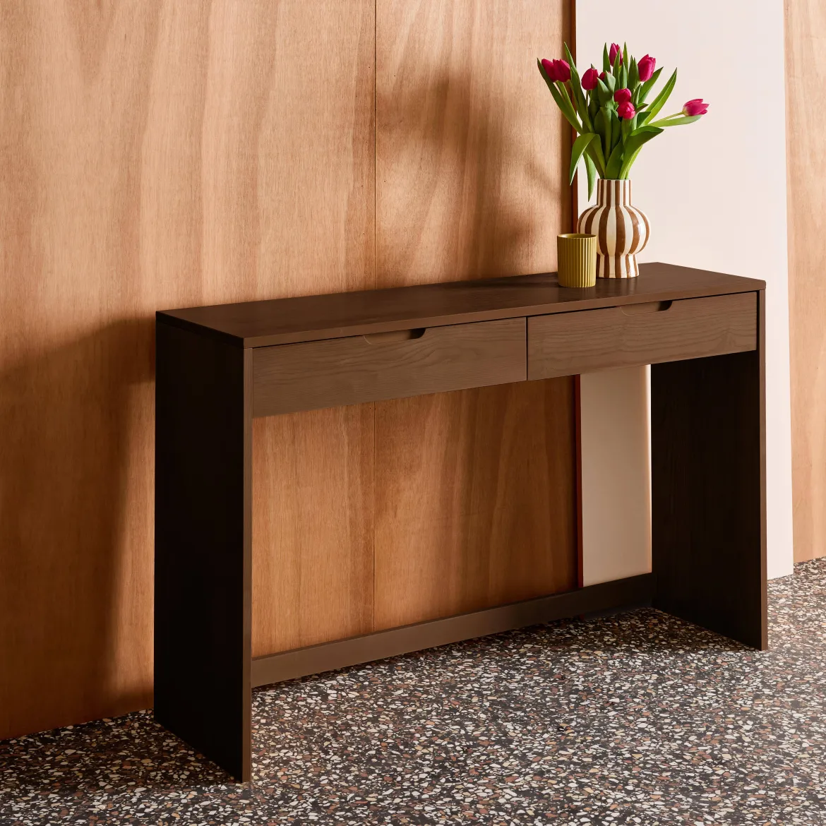 Consolle in legno 2 cassetti, 120cm