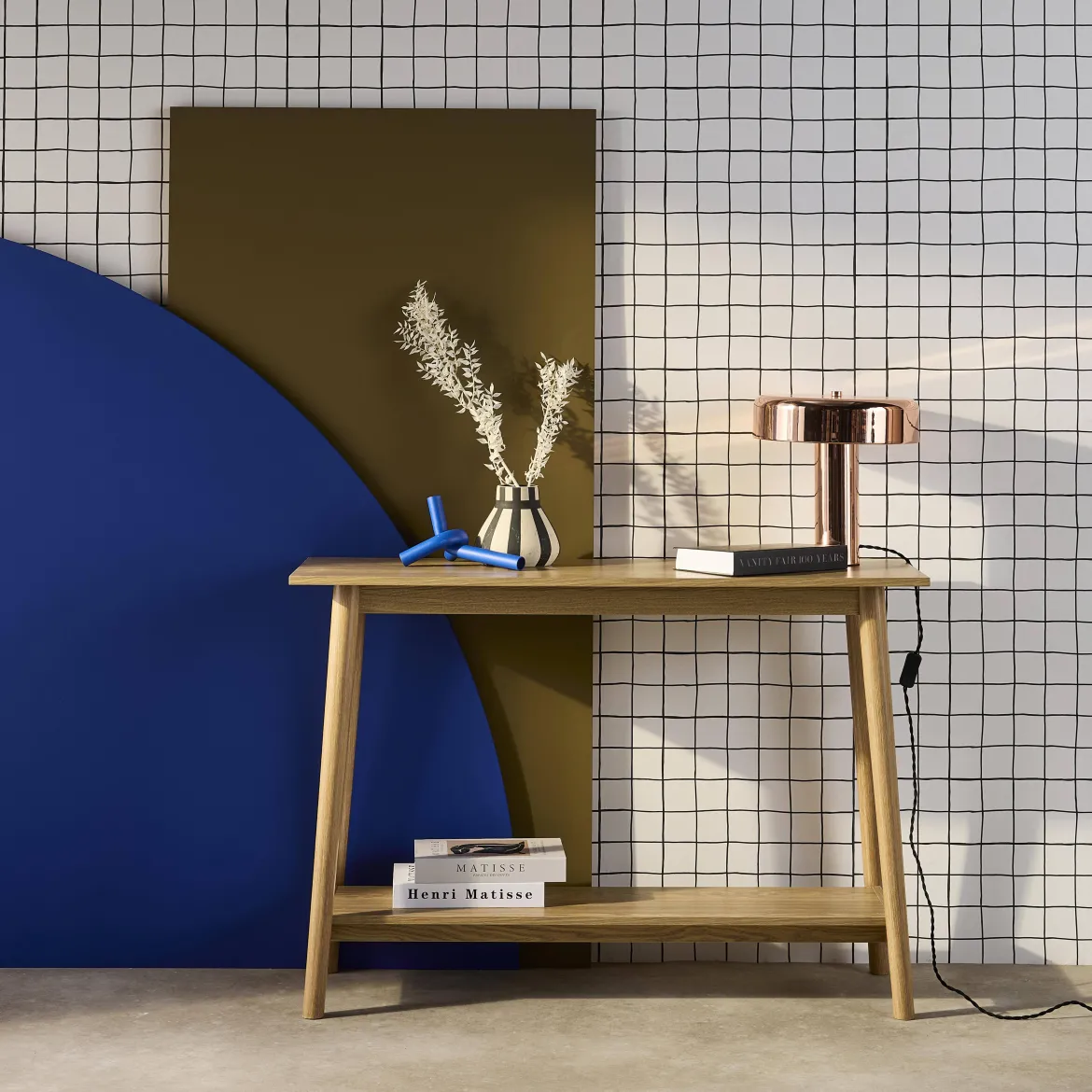 Consolle scandinava effetto legno di noce, 110cm