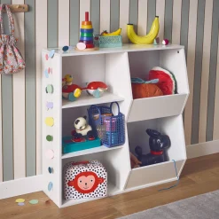 Contenitore per bambini, 3 ripiani e 2 vani portaoggetti