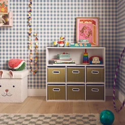 Contenitore per bambini con 6 cestini in fibra vegetale