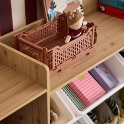 Contenitore per bambini con 9 contenitori, 4 ripiani, 1 anta