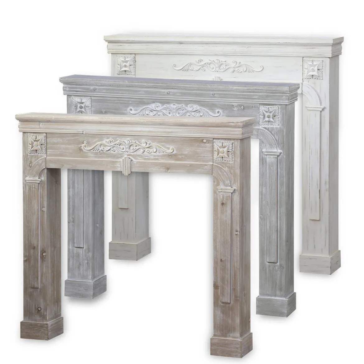 Cornice per caminetto effetto legno
