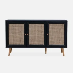 Credenza 3 ante in cannage, 120 cm