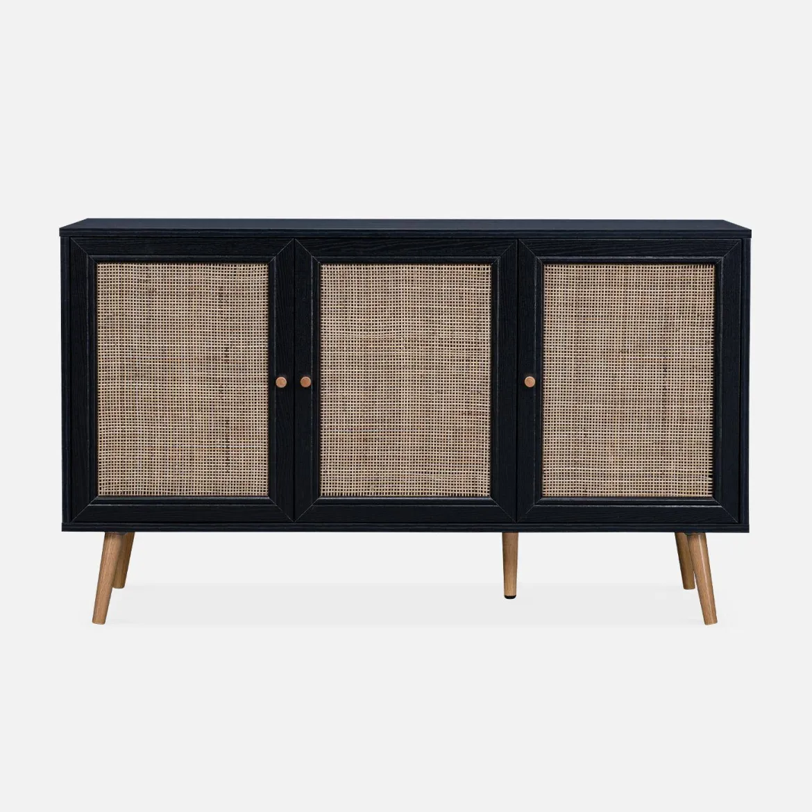 Credenza 3 ante in cannage, 120 cm