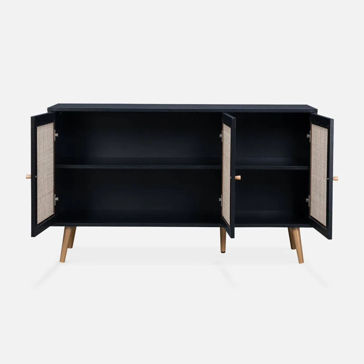 Credenza 3 ante in cannage, 120 cm