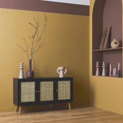 Credenza 3 ante in cannage, 120 cm