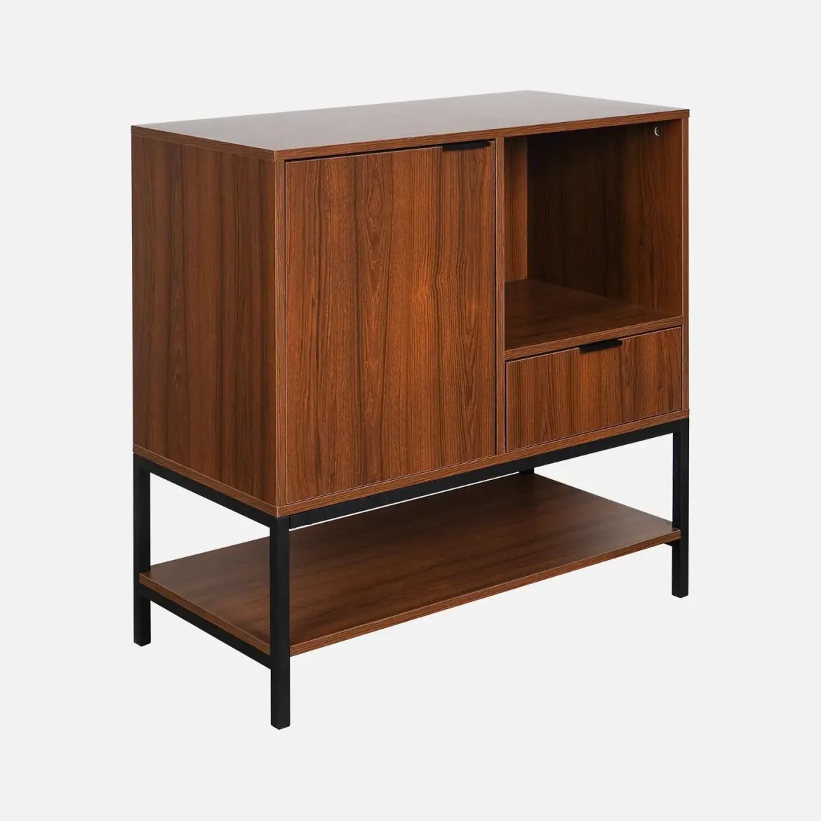Credenza a 1 anta in legno di noce, 80cm