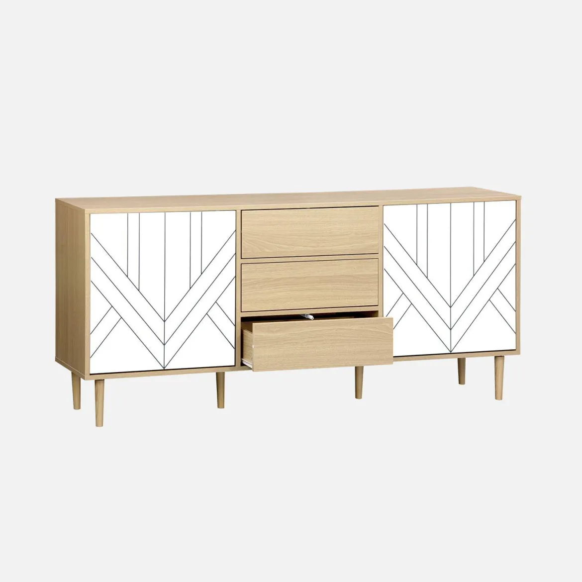 Credenza a 2 ante effetto legno, 160cm