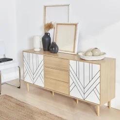 Credenza a 2 ante effetto legno, 160cm