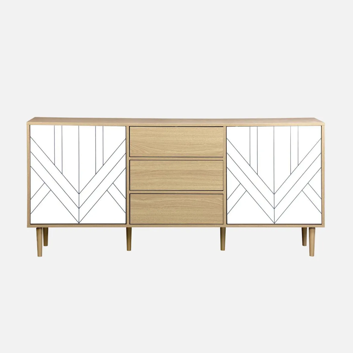 Credenza a 2 ante effetto legno, 160cm